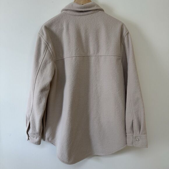 Joie Shacket Jacket Fleece Button Long Sleeve 4 Pockets Collared Women Large L - Picture 2 of 7